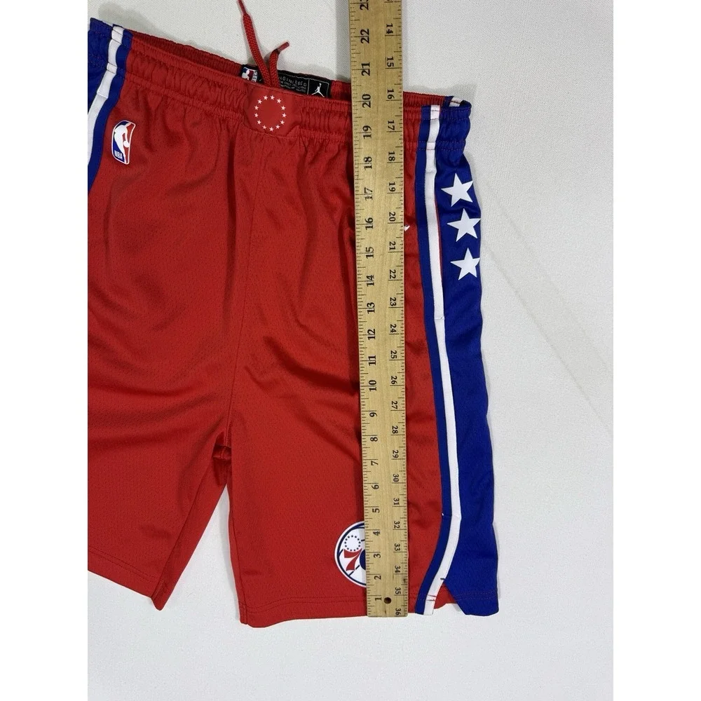 Philadelphia 76ers Nike NBA Basketball Shorts Boys XL Red Dri-Fit NBA SS3RD
